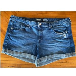 Mid Rise Stretch Jean Shorts